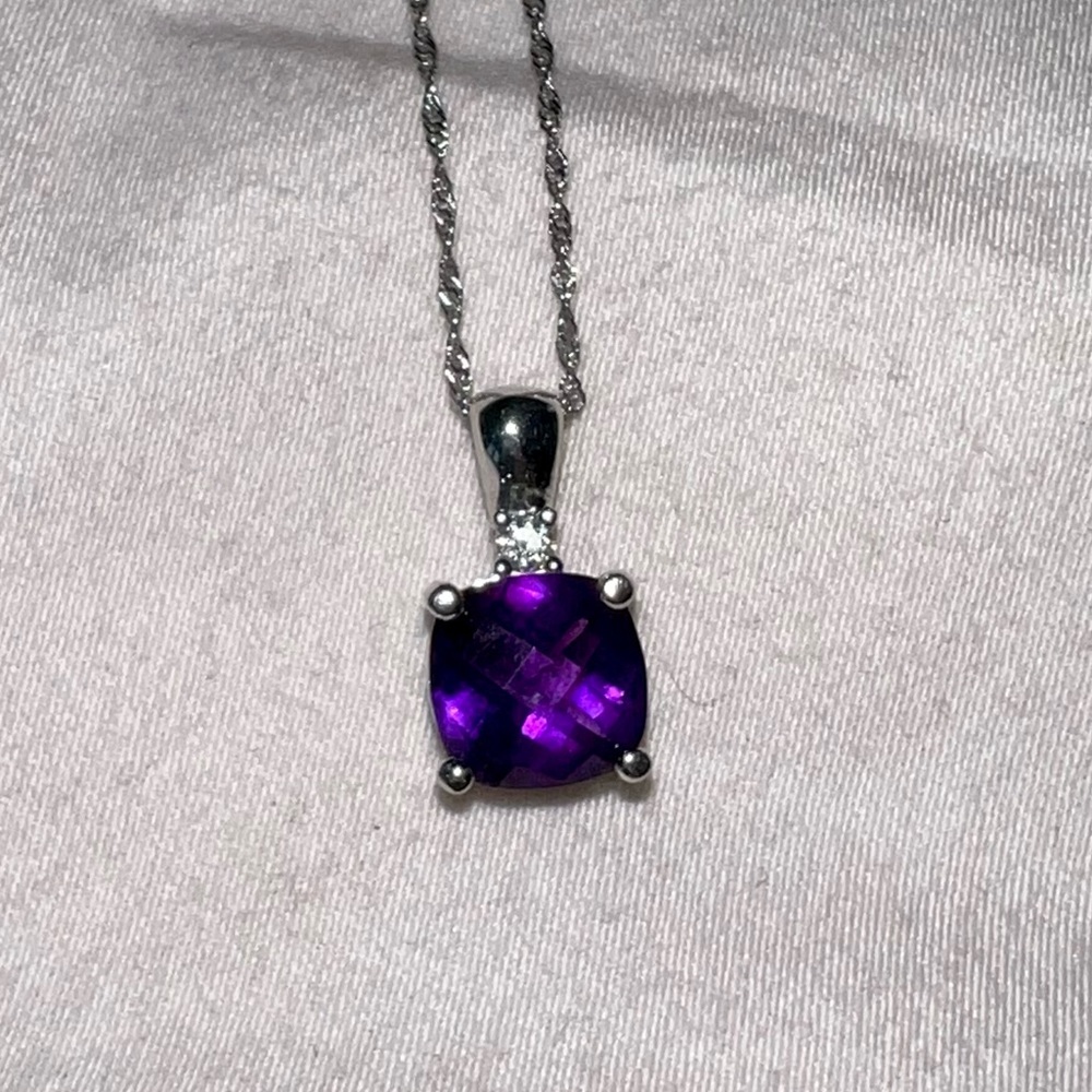 Amethyst Sterling Silver Gemstone Necklace